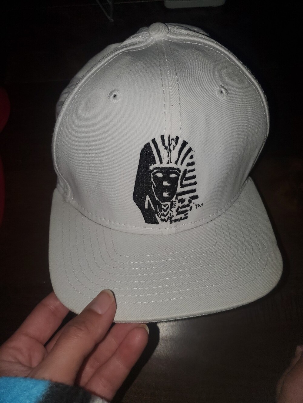 Tyga Last KinWhite Embroidered Pharaoh Logo Baseball Cap Official Look Last King